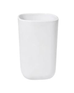 Toothbrush holder, POD, plastic, white, 8x8x10 cm