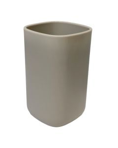Toothbrush holder, POD, plastic, taupe, 8x8x10 cm
