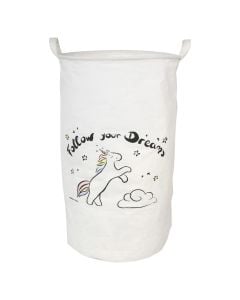 Laundry hamper, UNICORN, textile material, white
