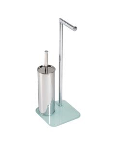 WC Stand, ZERO, steel/ tempered glass, chromed, 20x18xH65 cm