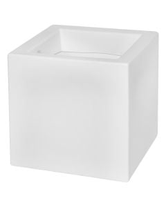 Square flower pot, CUBO ESSENTIAL, plastic, white, 40x40xH40 cm