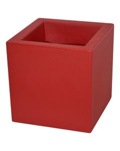 Vazo lulesh katrore, CUBO ESSENTIAL, plastike, kuqe errët, 50x50xH50 cm