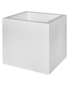 Square flower pot, CUBO ESSENTIAL, plastic, white, 60x60xH60 cm