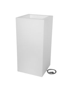 Vazo lulesh me ndriçim katrore, LUCE OUTDOOR, plastike, neutral, 40x40xH34.5 cm