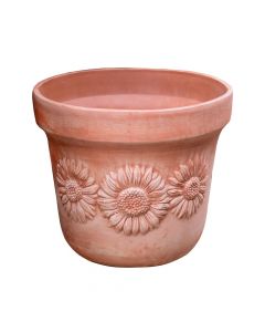 Vazo lulesh rrethore, GIRASOLE, qeramike, terrakota, Ø35.5 xH30.1 cm