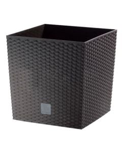 Square flower pot, RATO LOW, plastic, umber, 20x20xH20.2 cm, 3 lt; 6.8 lt