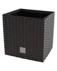 Vazo lulesh katrore, RATO LOW, plastike, kafe e errët, 22.3x22.3xH22.8 cm