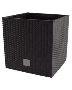 Square flower pot, RATO LOW, plastic, umber, 32x32xH32.5 cm, 21 lt; 32 lt