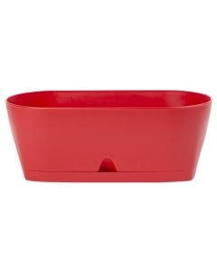 Vazo lulesh ovale, DRINA, plastike, kuqe, 32x15xH12 cm