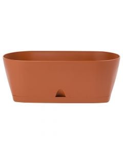 Oval flower pot, DRINA, plastic, terracotta, 32x15xH12 cm