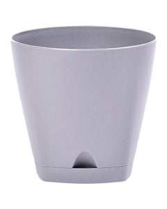 Round flower pot, DRINA, plastic, grey, Ø11 xH10.5 cm