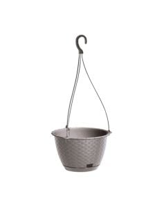 Round hanging flower pot, RATOLLA ROUND W, plastic, mocca, Ø21.7xH14.2 cm, 3.4 lt