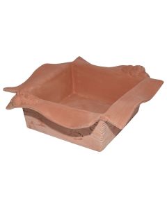 Square flower pot, BOX, ceramic, terracote, 33x33xH12 cm