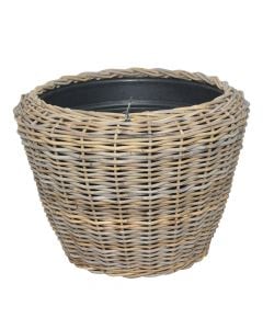Round flower pot, rattan stripe, natural, Ø65 xH50 cm