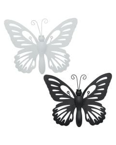 Garden decoration, metallic, white/black, 33x25 cm