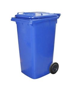 Kosh mbeturinash për ambjent të jashtëm, 240 lt, plastik, blu, 72x58xH106 cm