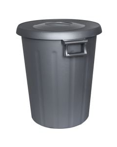 Garbage bin, 50 lt, plastic, grey, Ø47 xH52 cm
