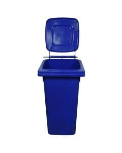 Kosh mbeturinash për ambjent të jashtëm, 120 lt, plastik, blu, 55x50xH94 cm