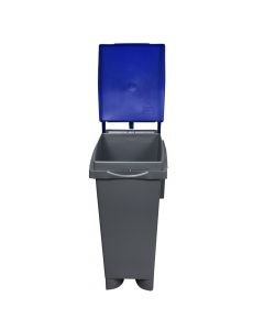 Kosh mbeturinash për ambjent të jashtëm, 80 lt, plastik, gri/blu, 38x50xH80 cm