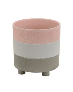 Flower pot, porcelain, pink/white/grey, Ø26.5 cm