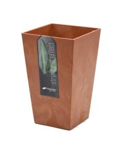 Square, flower pot, URBI SQUARE, plastic, brown, 12.6x12.6xH20 cm, - lt / 2 lt