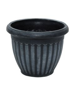 Round flower pot, COLOSSEO, plastic, anthracite, Ø20 xH14 cm