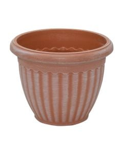 Round flower pot, COLOSSEO, plastic, beige, Ø20 xH14 cm
