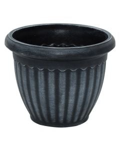 Round flower pot, COLOSSEO, plastic, anthracite, Ø25 xH19 cm