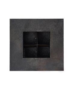 Wall shelf, metallic, black, 36x10xH36 cm