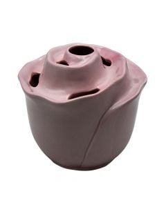 Vazo dekorative, porcelan, rozë, Ø16 xH13.5 cm