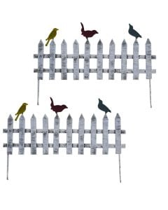 Zbukurues kopshti, gardh, metalik, gri/e bardhë, 16x10 cm