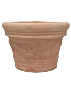 Vazo lulesh, rrethore, Girlanda, qeramike, terrakotë, Ø60 xH40 cm