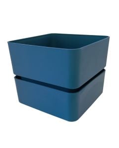Flower pot, square, plastic, denim, 12x12xH11 cm, 0.75 lt