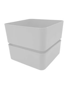 Flower pot, square, plastic, e bardhë, 12x12xH11 cm, 0.75 lt