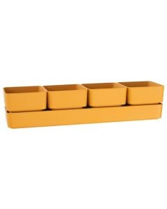 Flower pot, rectangular, plastic, curry, 48x12xH11 cm, 3 lt