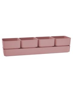 Flower pot, rectangular, plastic, old rose, 48x12xH11 cm, 3 lt