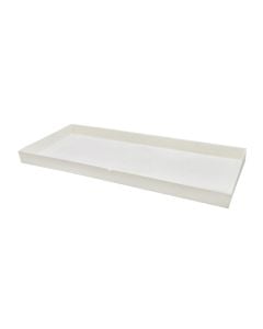 Flower pot saucer, rectangular, plastic, white, 60x24.5xH4 cm