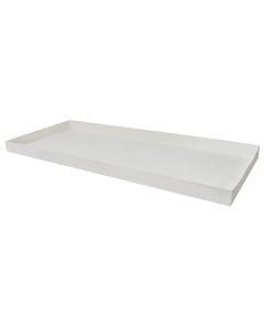 Flower pot saucer, rectangular, plastic, white, 100x41xH5.5 cm