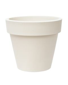 Vazo lulesh, rrethore, plastike, e bardhë me pika, Ø50 xH45 cm, 48 lt