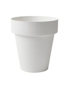 Vazo lulesh, rrethore, plastike, e bardhë, Ø30 xH32.5 cm, 15 lt