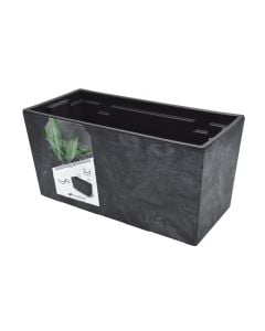 Flower pot, rectangular, Urbi Case W, plastic, anthracite, no saucer, 39.5x18.5xH19.5 cm