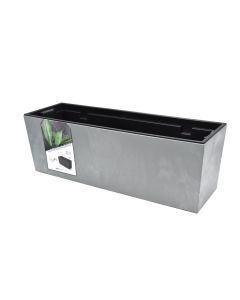 Flower pot, rectangular, Urbi Case W, plastic, concrete, no saucer, 58x18xH19.5 cm