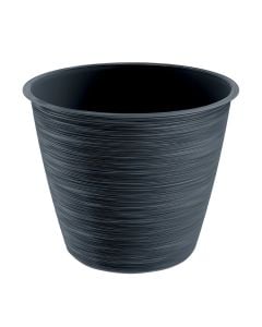 Flower pot, round, Furu, plastic, anthracite, no saucer, Ø14.5 xH11.6 cm, 1 lt