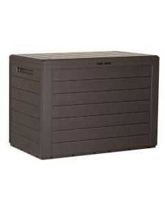 Storage box, Woode, plastic, umber, with lid, with handle, 78x43.8xH55 cm, 190 lt
