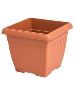 Flower pot, square, Terra, plastic, terracotta, no saucer, 15x15xH13 cm, 1.7 lt