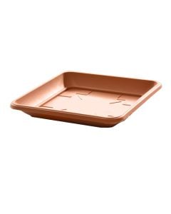 Flower pot saucer, square, Terra, plastic, terracotta, 14x14xH1.9 cm