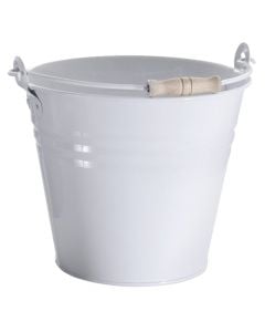 Bucket, with handle, zinc, white, Ø23 xH19 cm, 5 lt