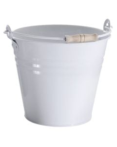Bucket, with handle, zinc, white, Ø23 xH19 cm, 5 lt