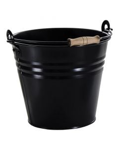 Bucket, with handle, zinc, black, Ø23 xH19 cm, 5 lt