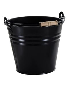 Bucket, with handle, zinc, black, Ø23 xH19 cm, 5 lt
